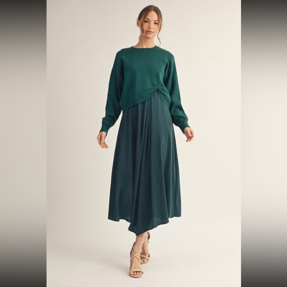 Rachel Zoe Elegant Green 2 piece Maxi Dress
